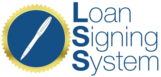 Loan Signing System badge, a gold rosette around a white pen beside the Loan Signing System wordmark
