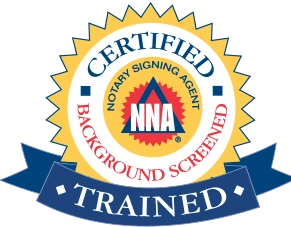 National Notary Association background screened and trained signing agent badge